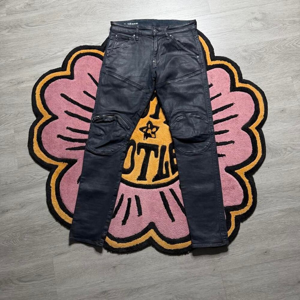 G-Star Raw 5620 3D Skinny Wax Coated Denim Jeans Size 31x30 Black